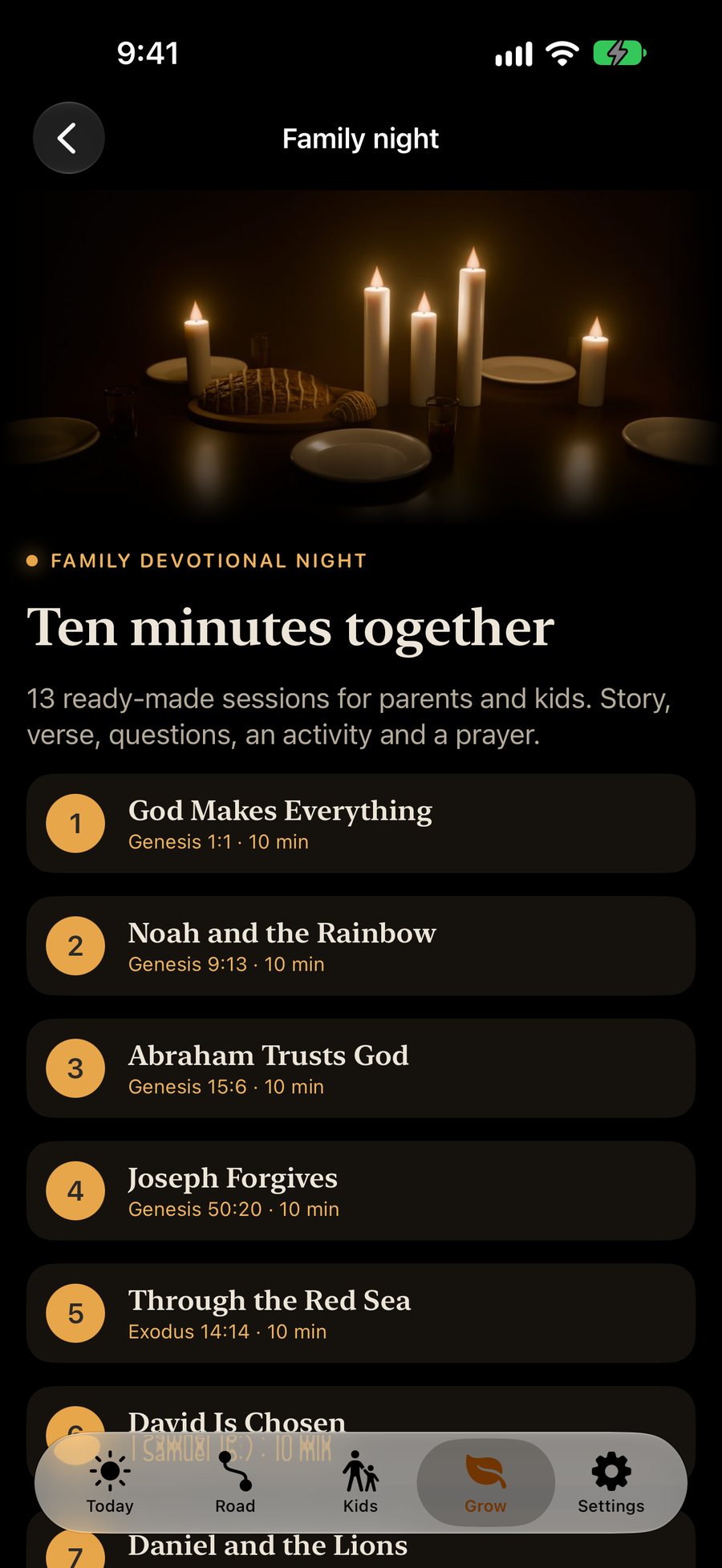 Family devotional night